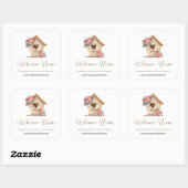 Welkom Home Realtor Gepersonaliseerd Vierkante Sticker (Vel)