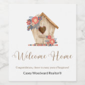 Welkom Home Realtor Gepersonaliseerd Wijn Etiket (Enkel label)