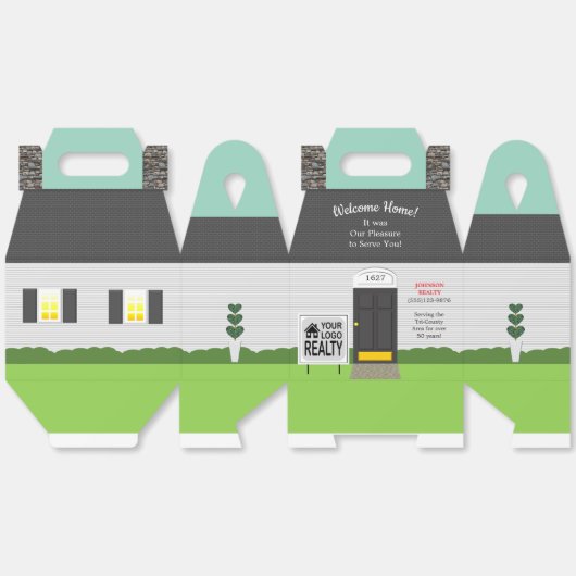 Welkom Home Realtor Logo Large Bedankdoosjes (Ongevouwen)