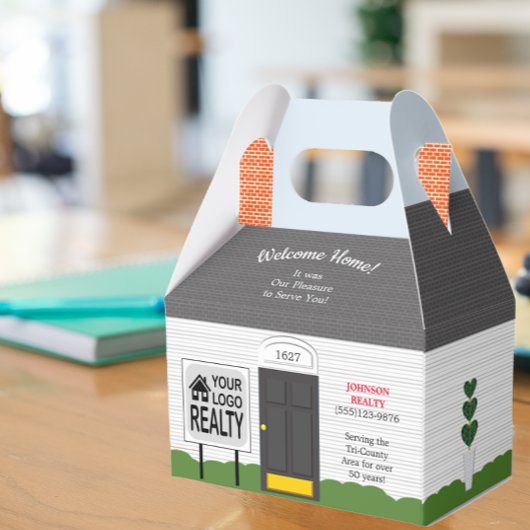 Welkom Home Realtor Logo nieuwe startdoos Bedankdoosjes