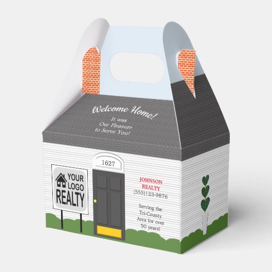 Welkom Home Realtor Logo nieuwe startdoos Bedankdoosjes (Achterkant)