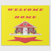 WELKOM HOME RED EN CANARY YELLOW ONTWERP CADEAUPAPIER (Vlak)