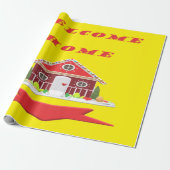 WELKOM HOME RED EN CANARY YELLOW ONTWERP CADEAUPAPIER (Uitgerold)