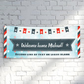 Welkom Home Rood wit en Blauw Sterren en Strepen Spandoek