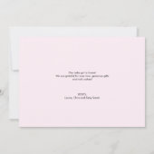 Welkom Home Roze Grijs Aangepaste baby meisje foto Bedankkaart (Achterkant)