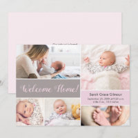 Welkom Home Roze Grijs Aangepaste baby meisje foto