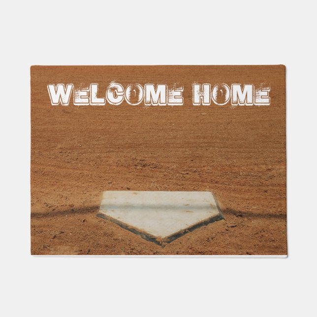 Welkom Home Softball/Baseball Home Bord Doormat Deurmat (Voorkant)