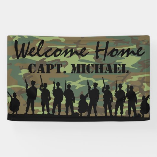 Welkom Home Soldaat | Militaire Camouflage Spandoek (Horizontaal)