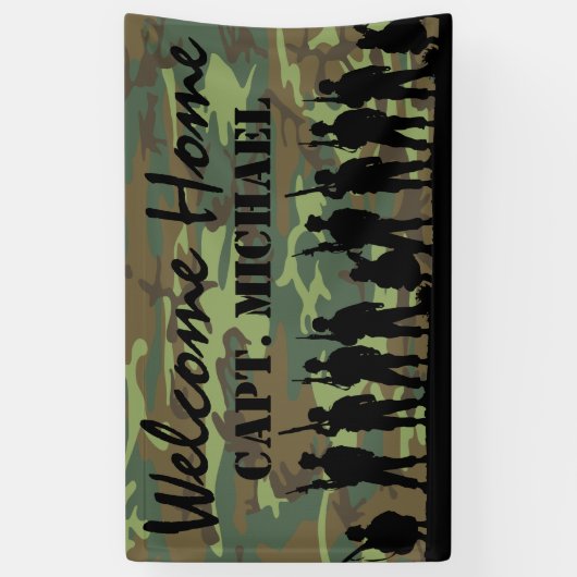 Welkom Home Soldaat | Militaire Camouflage Spandoek (Verticaal)