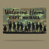 Welkom Home Soldaat | Militaire Camouflage Spandoek