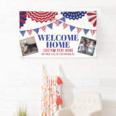 Welkom Home Soldaat Patriottisch 2 Foto's Aangepas Spandoek (Insitu)