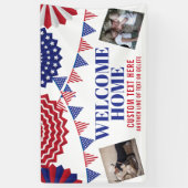 Welkom Home Soldaat Patriottisch 2 Foto's Aangepas Spandoek (Verticaal)