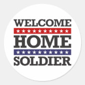 Welkom Home Soldaat Ronde Sticker (Voorkant)