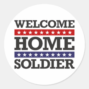 Welkom Home Soldaat Ronde Sticker