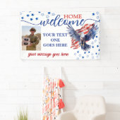 Welkom Home Soldaat sterren & strepen Foto Custom Spandoek (Insitu)