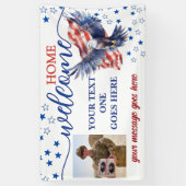 Welkom Home Soldaat sterren & strepen Foto Custom Spandoek (Verticaal)