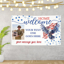 Welkom Home Soldaat sterren & strepen Foto Custom Spandoek
