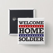 Welkom Home Soldaat Vierkante Button 5,1 Cm (Voorkant /achterkant)