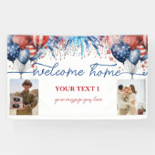 Welkom Home Soldier Patriotic 2 foto's Aangepast v Spandoek (Horizontaal)