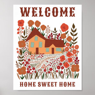 WELKOM HOME SWEET HOME Boerderij Bloemen OP MAAT Poster
