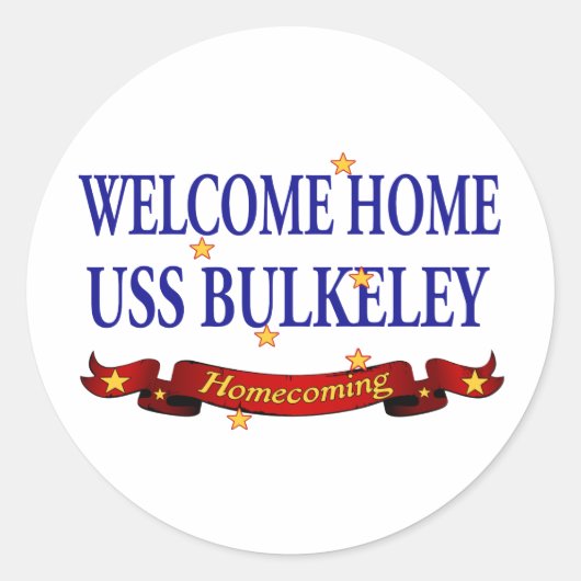 Welkom Home USS Bulkeley Ronde Sticker (Voorkant)