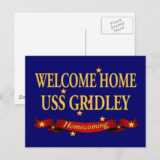 Welkom Home USS Gridley Briefkaart (Voorkant / Achterkant)