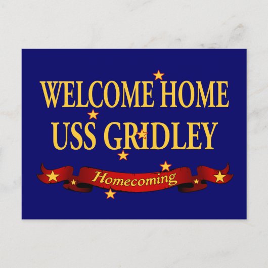Welkom Home USS Gridley Briefkaart (Voorkant)