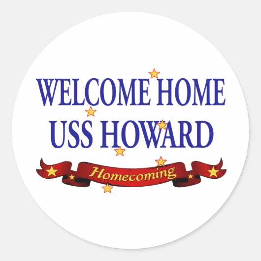 Welkom Home USS Howard Ronde Sticker (Voorkant)