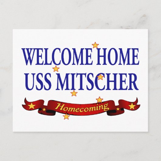 Welkom Home USS Mitscher Briefkaart (Voorkant)