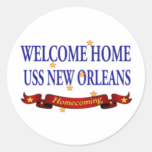 Welkom Home USS New Orleans Ronde Sticker