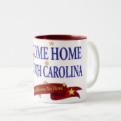 Welkom Home USS North Carolina Tweekleurige Koffiemok (Voorkant rechts)