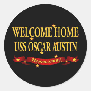 Welkom Home USS Oscar Austin Ronde Sticker