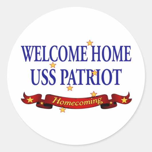 Welkom Home USS Patriot Ronde Sticker (Voorkant)