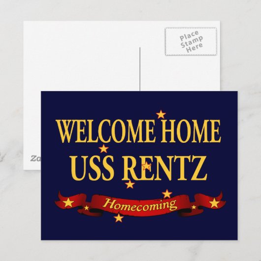 Welkom Home USS Rentz Briefkaart (Voorkant / Achterkant)