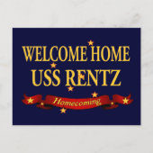 Welkom Home USS Rentz Briefkaart (Voorkant)