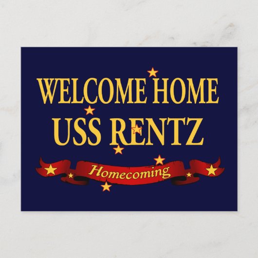 Welkom Home USS Rentz Briefkaart (Voorkant)