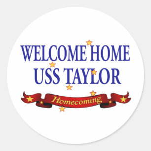 Welkom Home USS Taylor Ronde Sticker
