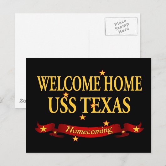 Welkom Home USS Texas Briefkaart (Voorkant / Achterkant)