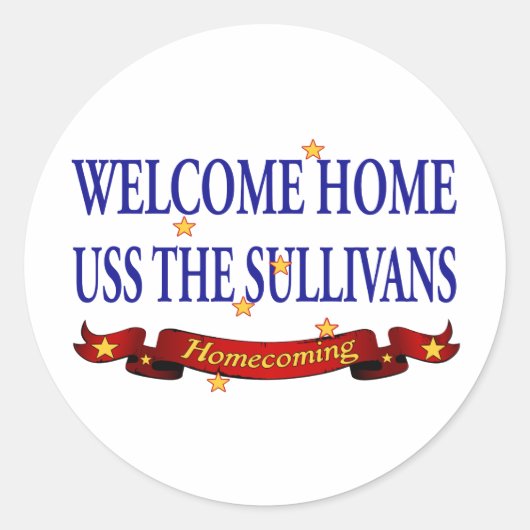 Welkom Home USS TheSullivans Ronde Sticker (Voorkant)