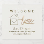 Welkom Home Vastgoed Cheers Minimalistisch Elegant Sparkling Wijnetiket (Enkel label)