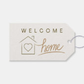 Welkom Home Vastgoed Marketing Minimalist Cadeaulabel (Voorkant (Horizontaal))
