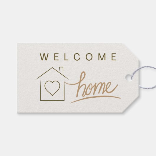 Welkom Home Vastgoed Marketing Minimalist Cadeaulabel (Voorkant (Horizontaal))