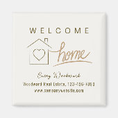 Welkom Home Vastgoed Nieuwe Huiseigenaar Minimalis Magneet (Voorkant)