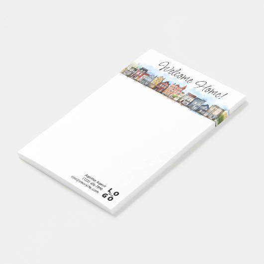 Welkom Home Vastgoed Sluitingsgeschenk Post-it® Notes (Schuin)