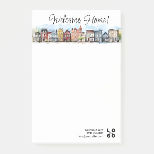 Welkom Home Vastgoed Sluitingsgeschenk Post-it® Notes (Voorkant)