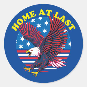 Welkom Home Veteraan Patriottische arend Ronde Sticker