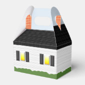 Welkom Home Witte Huis Zwart Dak Housewarming Bedankdoosjes (Voorkant Zijde)