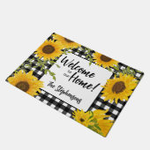 Welkom Home Zonnebloemen Plakken Custom Name Deurmat (Schuin)