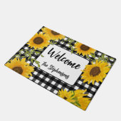 Welkom Home Zonnebloemen Plakken Custom Name Deurmat (Schuin)