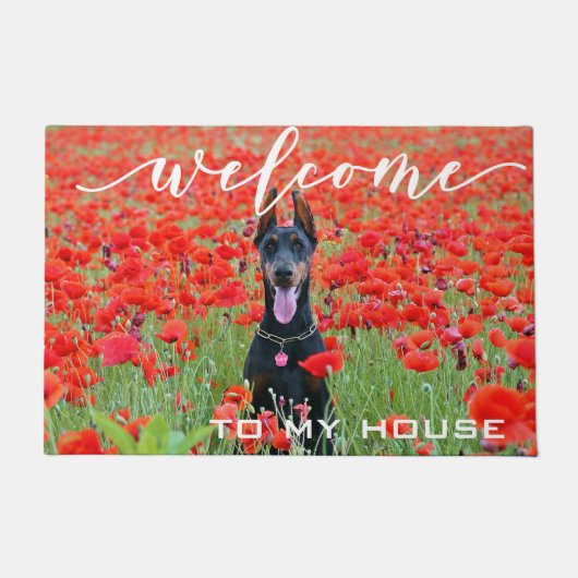 Welkom Hond foto Custom Deurmat (Voorkant)